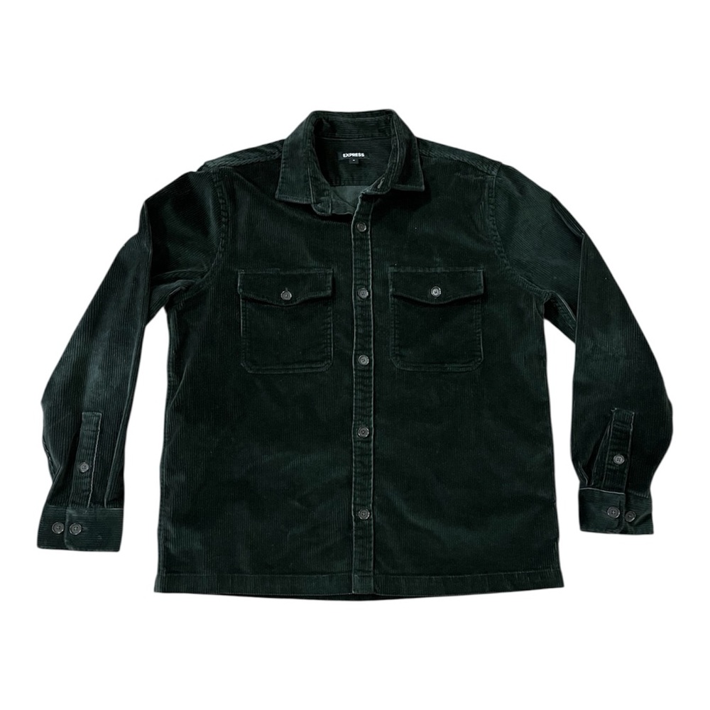 Express Forest Green Corduroy Shirt Jacket size M
